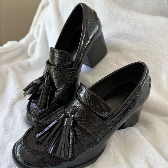 Zara Glossy Black Tassel Loafers - Picture 3 of 4